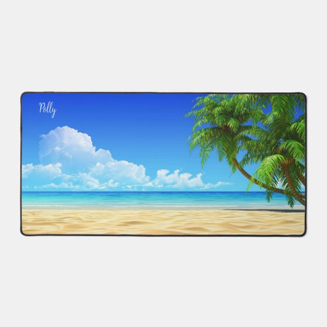 Polly's Beautiful Beach Day Desk Pad (Front)