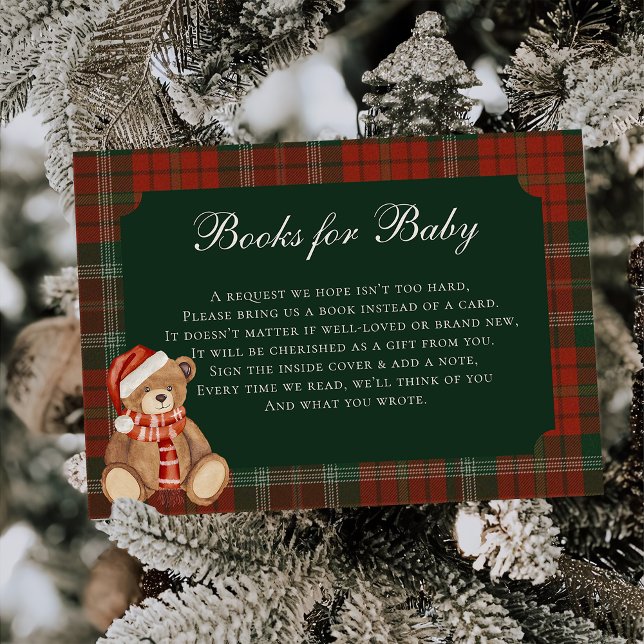 Polo Bear Baby Shower Books For Baby Enclosure Card (Creator Uploaded)