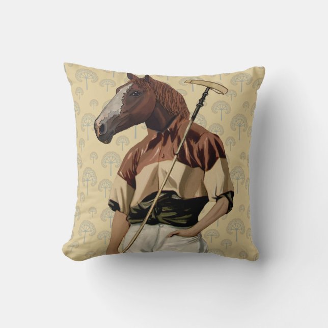 Polo Horse Portrait Cushion (Front)