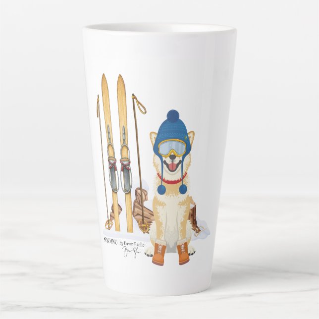 Polo Inu Ski Latte Mug  (Front)