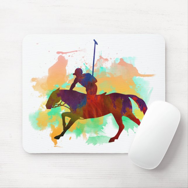 Polo player mouse pad (With Mouse)