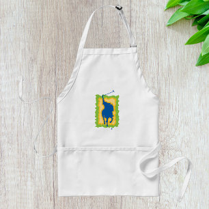 Polo Player Silhouette Modern Horseback Sports Standard Apron