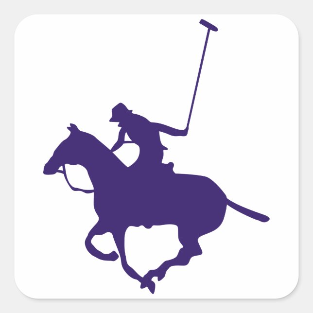 Polo Player Square Sticker (Front)
