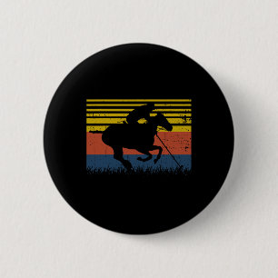 Polo Players Horseback Riding Horse Equestrian Spo 6 Cm Round Badge