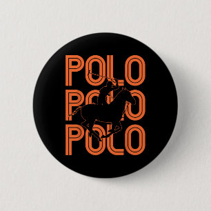 Polo Players Horseback Riding Horse Equestrian Spo 6 Cm Round Badge