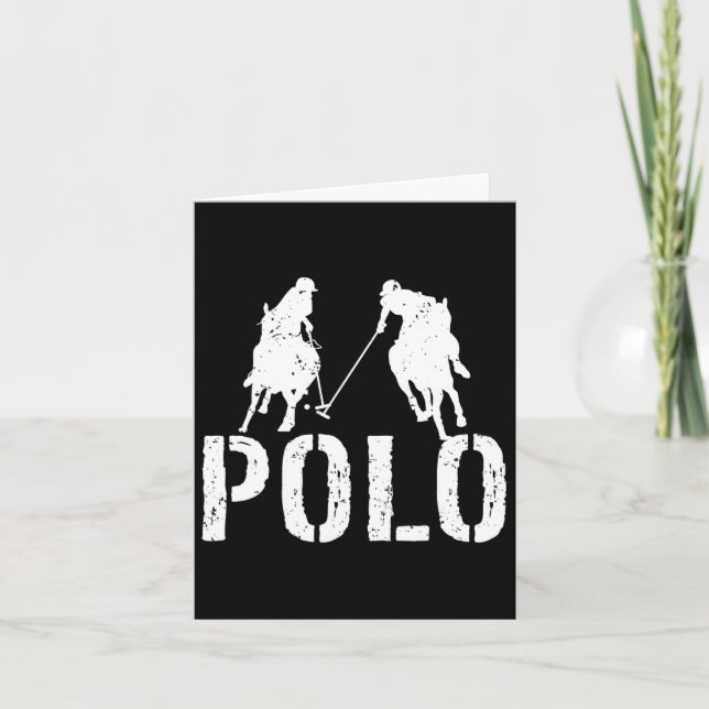 Polo Players Horseback Riding Horse Equestrian Spo Card (Front)