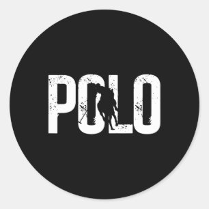Polo Players Horseback Riding Horse Equestrian Spo Classic Round Sticker