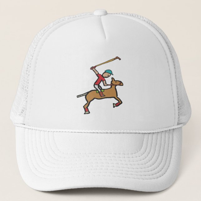 Polo Playing Horse and Rider Trucker Hat (Front)