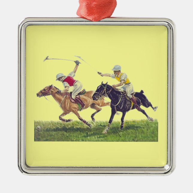 Polo Ponies Metal Tree Decoration (Front)