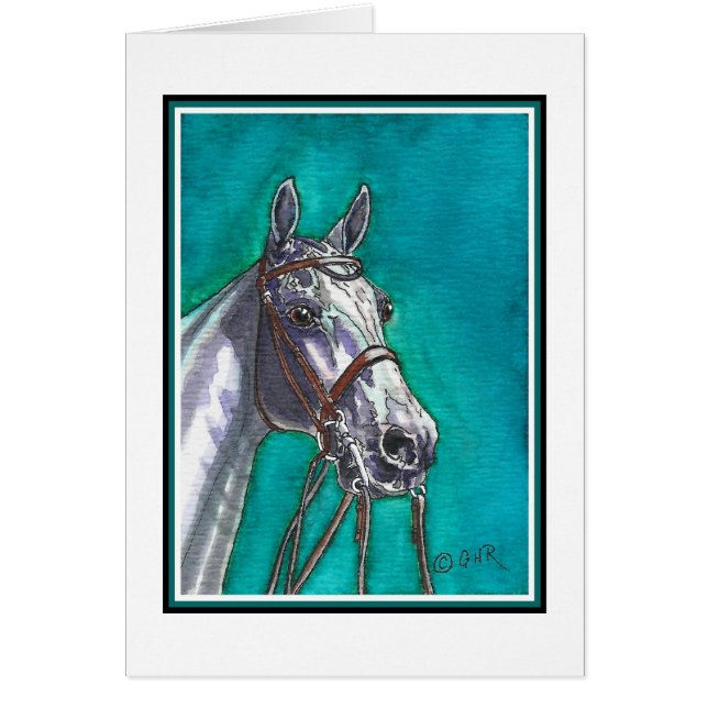 Polo Pony Art Blank Card (Front)