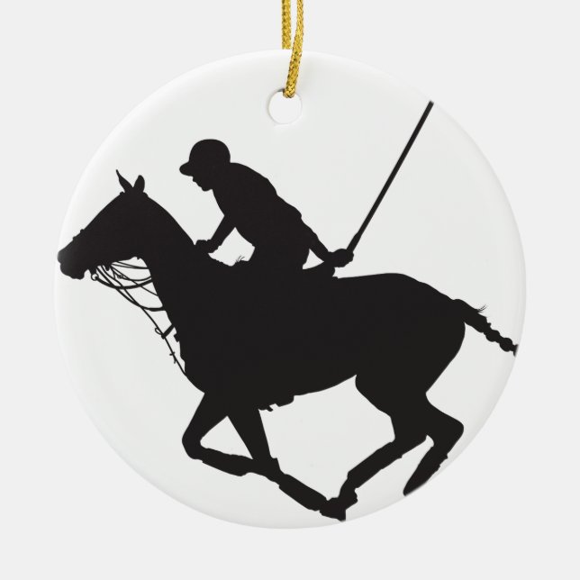 Polo Pony Silhouette Ceramic Ornament (Front)