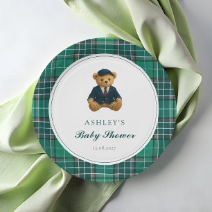 Polo Teddy Bear Baby Shower Paper Plate