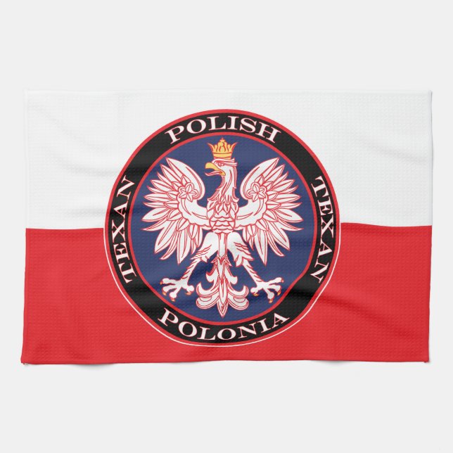 Polonia Round Polish Texan Tea Towel (Horizontal)