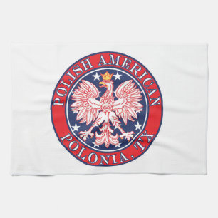 Polonia Texas Polish American Eagle Tea Towel
