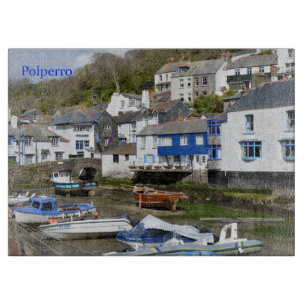 Polperro Cornwall England Low Tide Cutting Board