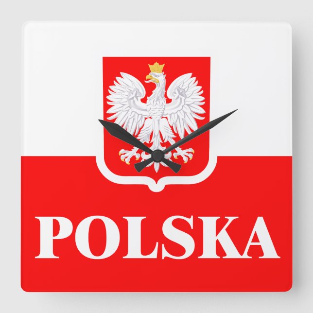Polska 1 square wall clock (Front)