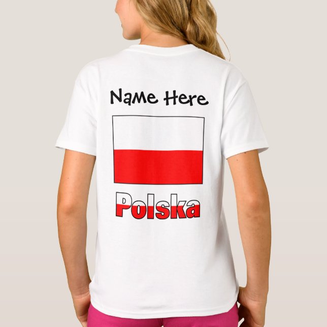 Polska and Polish Flag Personalised  T-Shirt (Back)