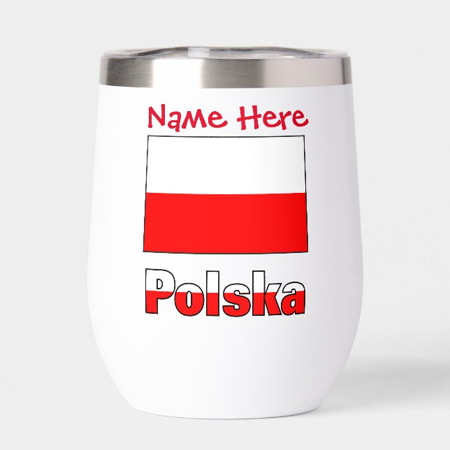 Polska and Polish Flag Red Personalisation  Therm (Back)
