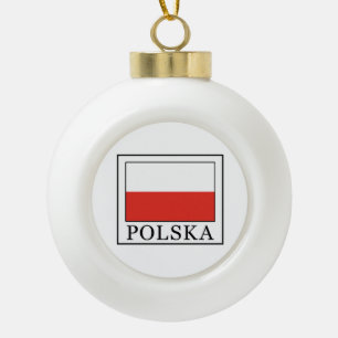Polska Ceramic Ball Christmas Ornament