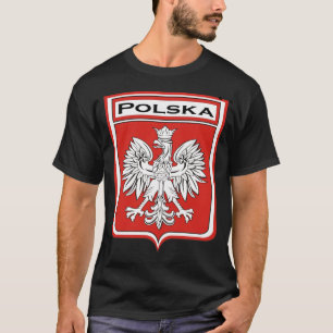 polska-dark, Polska Shield / Polish Flag T-Shirt