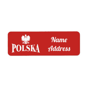 Polska Eagle Custom Mailing Address Label Return Address Label