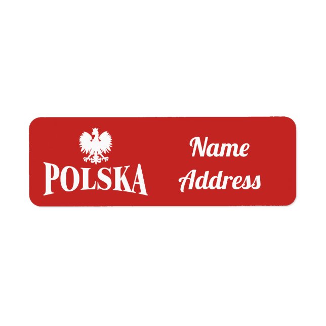 Polska Eagle Custom Mailing Address Label Return Address Label (Front)