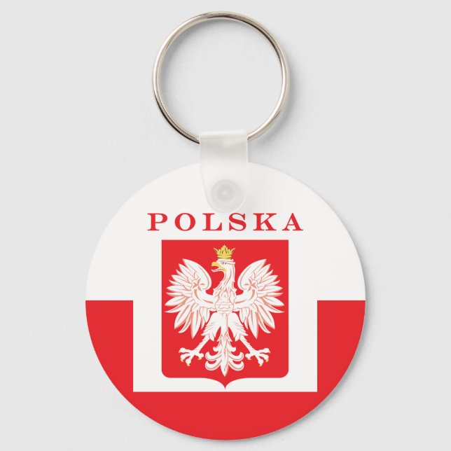 Polska Eagle Red Shield Key Ring (Front)
