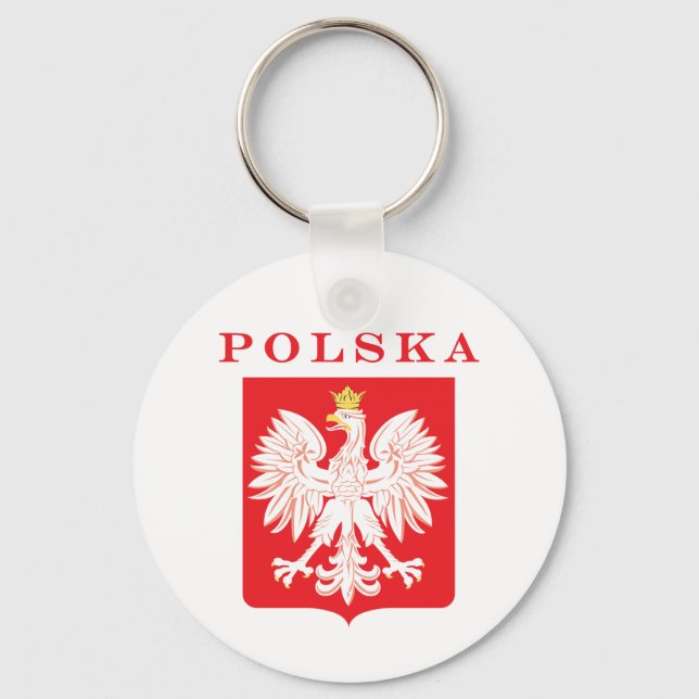 Polska Eagle Red Shield Key Ring (Front)