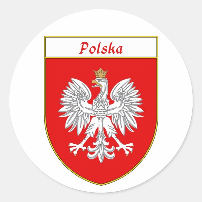 Polska Eagle Shield Classic Round Sticker (Front)