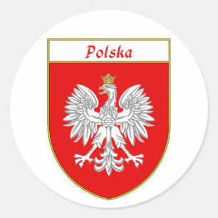 Polska Eagle Shield Classic Round Sticker