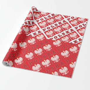 Polska Eagle Shields Wrapping Paper