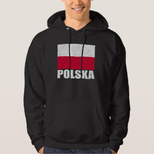 Polska Flag Grunge Vintage Souvenir Poland Hoodie
