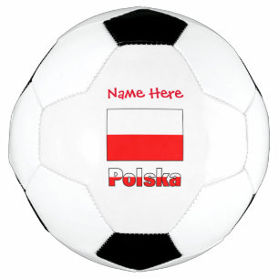 Polska Flag Personalised Soccer Ball