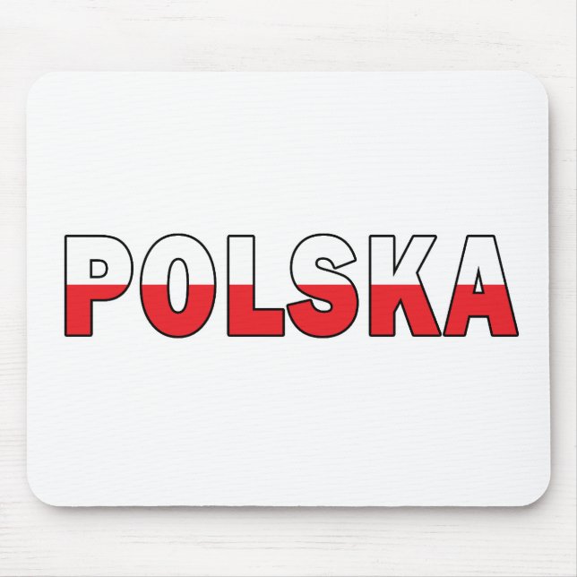 Polska in Polish Flag Colours Mouse Pad (Front)