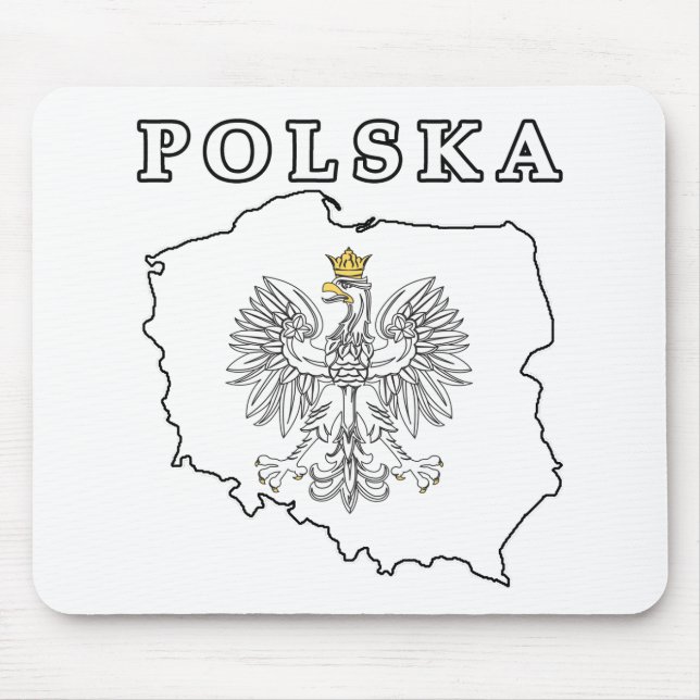 Polska Map With Eagle Mouse Pad (Front)