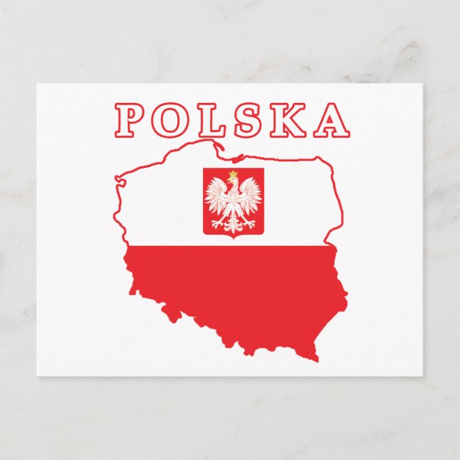 Polska Map With Eagle Postcard (Front)