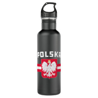 Polska Poland Flag Polish White Eagle  710 Ml Water Bottle