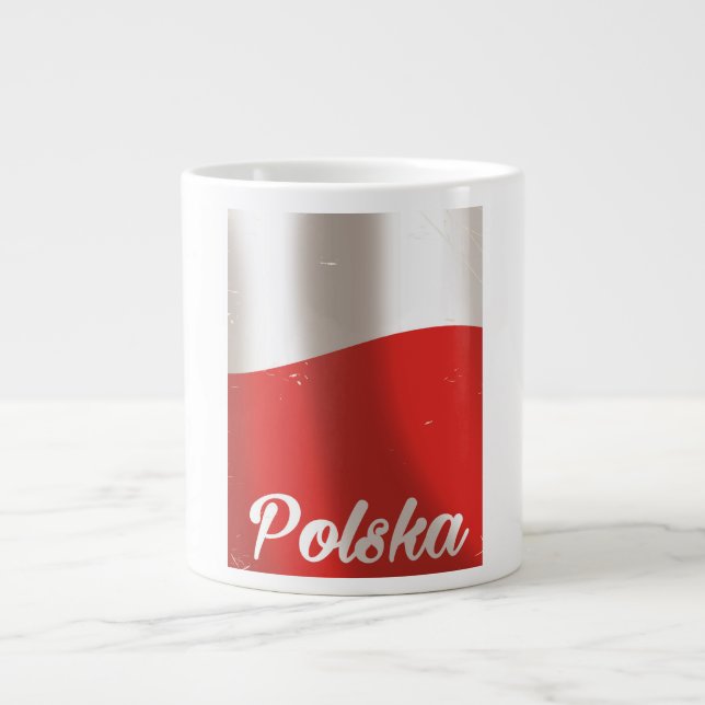 Polska, Poland vintage travel poster Large Coffee Mug (Front)