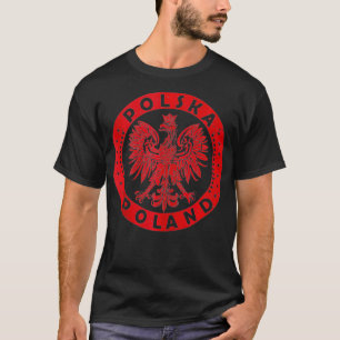 Polska Polish Eagle Vintage Distressed Poland Coat T-Shirt
