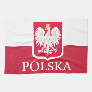 Polska Polish Flag Coat of Arms MoJo Kitchen Towel