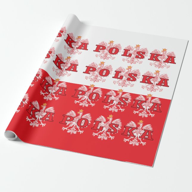 Polska Red Eagles Wrapping Paper (Unrolled)