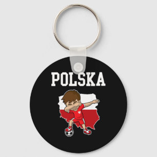 Polska Soccer Poland Polish Dabbing Footbyll Key Ring