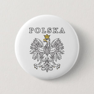 Polska With Polish Eagle 6 Cm Round Badge