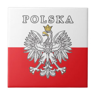 Polska With Polish Eagle Ceramic Tile