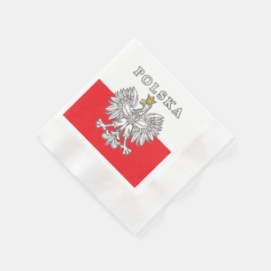 Polska With Polish Eagle Napkin