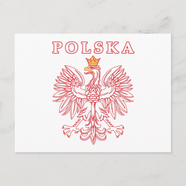 Polska With Red Polish Eagle Postcard (Front)