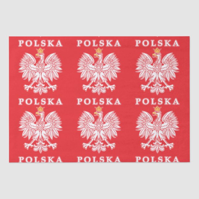 Polska With Red Polish Eagle Tissue Paper (Front)