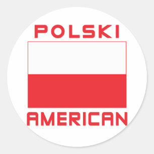 Polski American Flag Classic Round Sticker