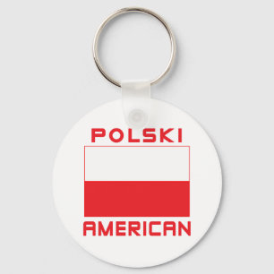Polski American Flag Key Ring