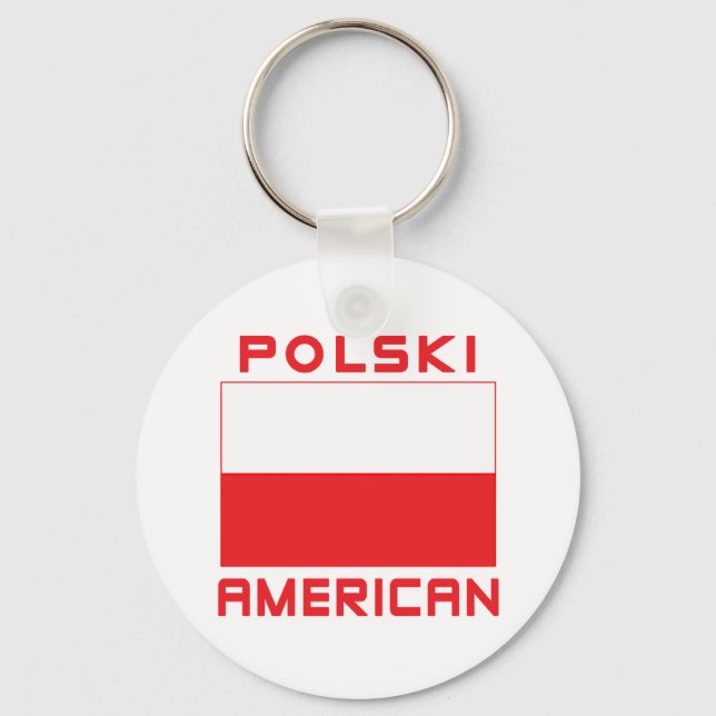 Polski American Flag Key Ring (Front)